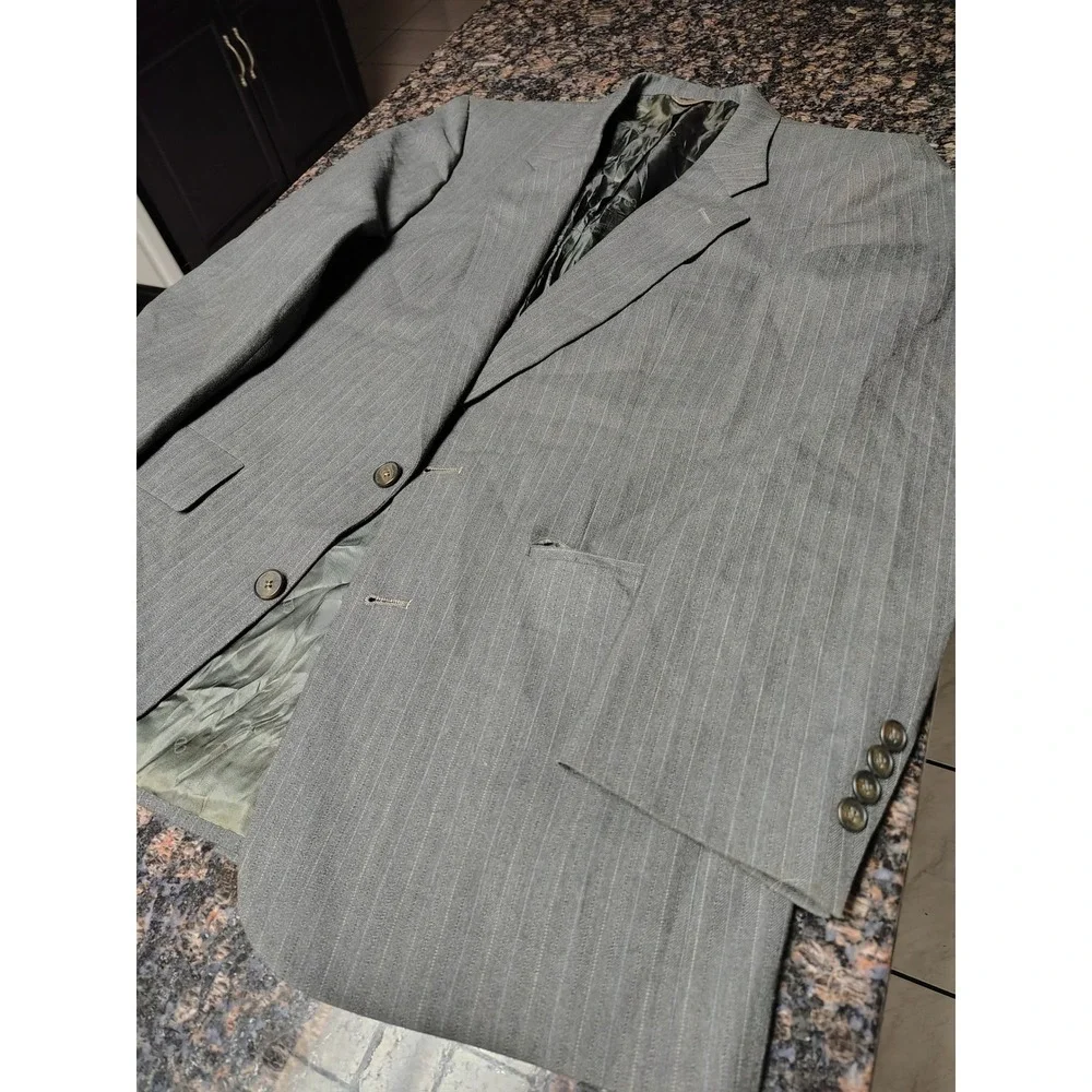 Christian Dior Monsieur Gray Pinstripe Blazer Vintage Tailored USA Suit Coat